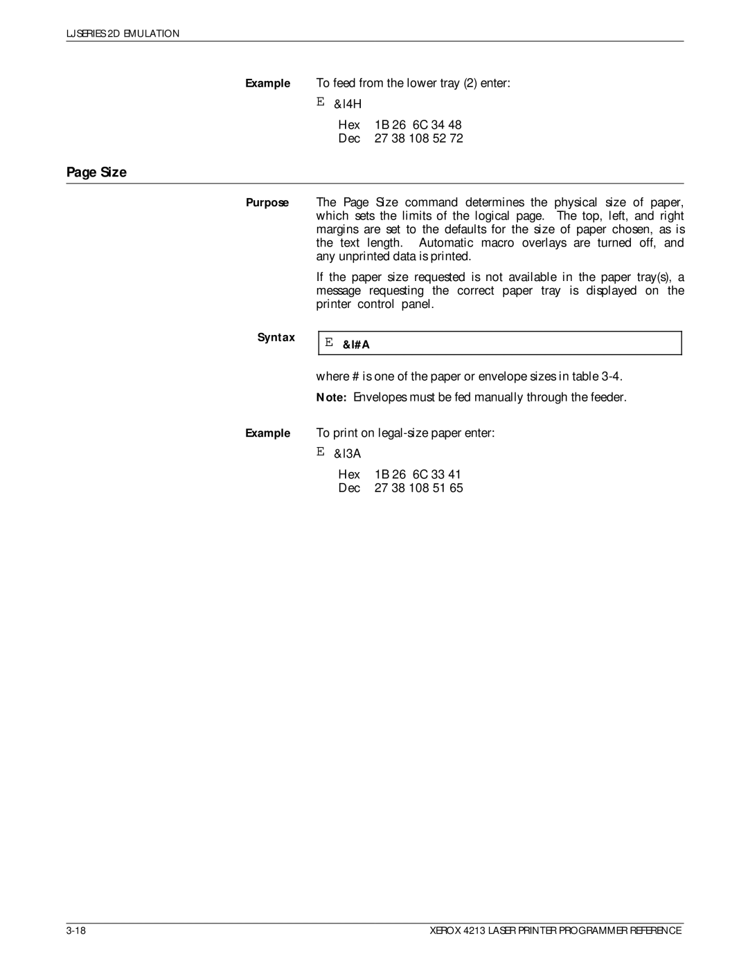 Xerox 4213 manual Size 