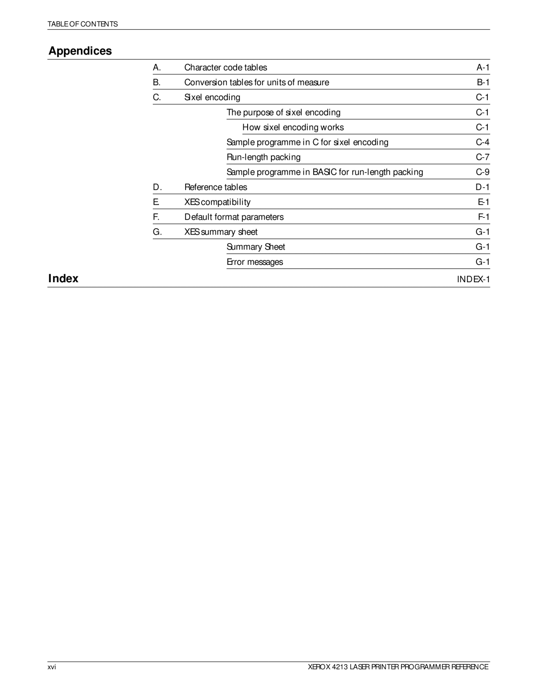 Xerox 4213 manual Appendices, Index 