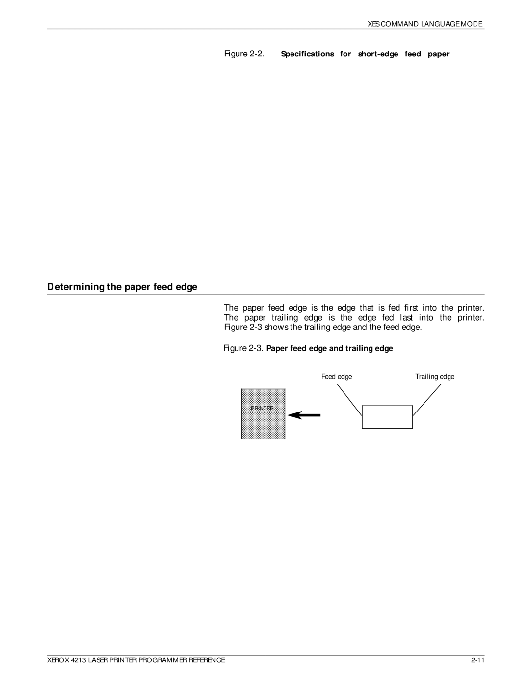 Xerox 4213 manual Determining the paper feed edge, Specifications for short-edge feed paper 