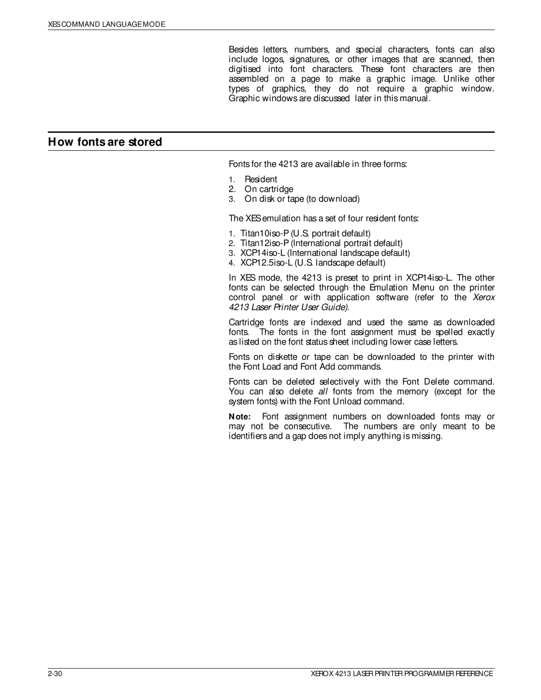 Xerox 4213 manual How fonts are stored 