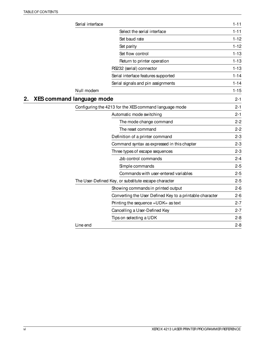 Xerox 4213 manual XES command language mode 