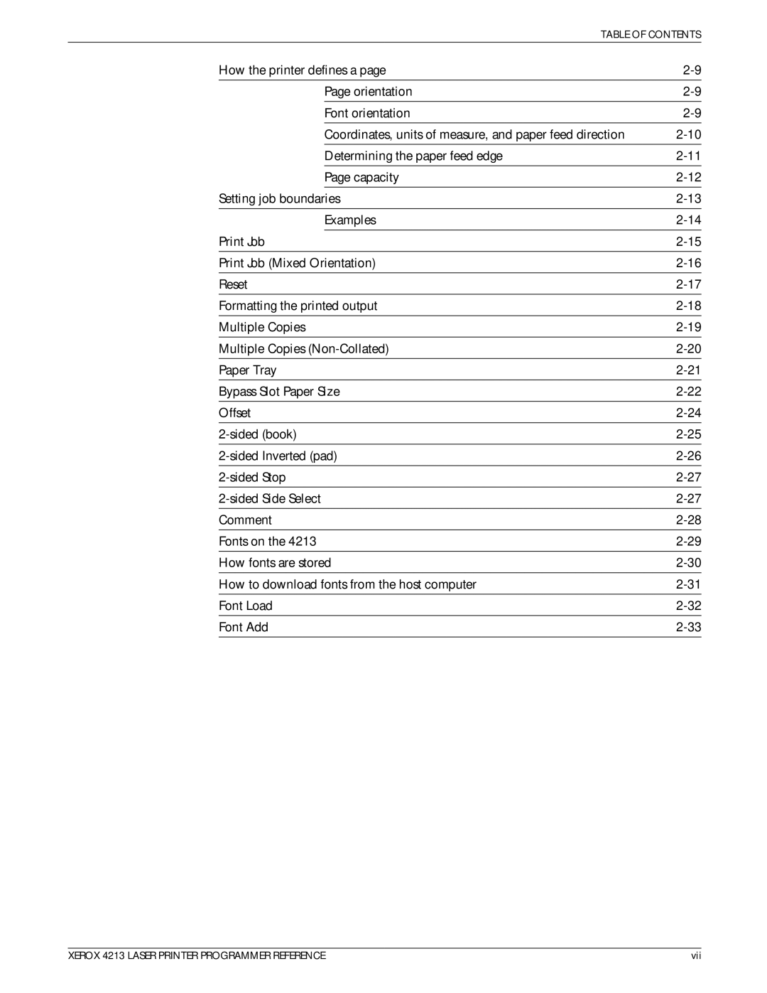 Xerox 4213 manual Vii 