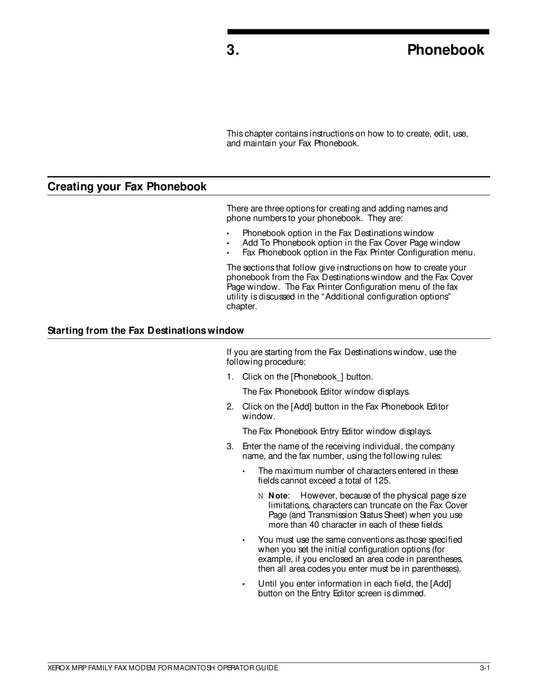 Xerox 4215/MRP, 4230/MRP, 4220/MRP, 4219/MRP manual Creating your Fax Phonebook, Starting from the Fax Destinations window 