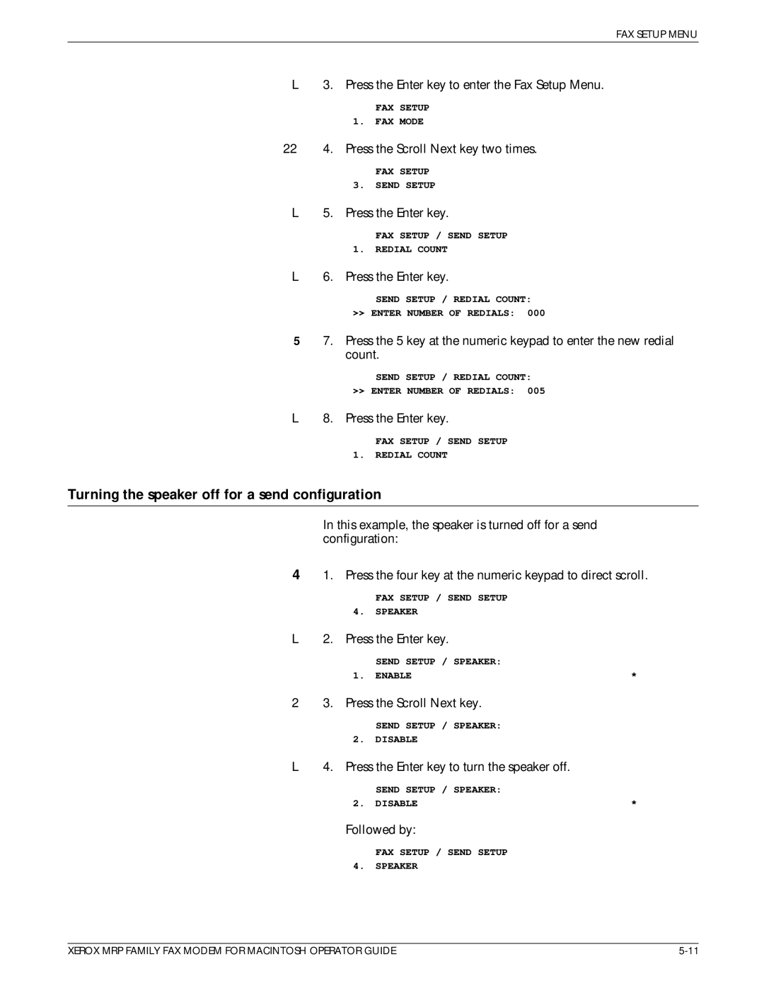 Xerox 4215/MRP, 4230/MRP, 4220/MRP, 4219/MRP manual Turning the speaker off for a send configuration 