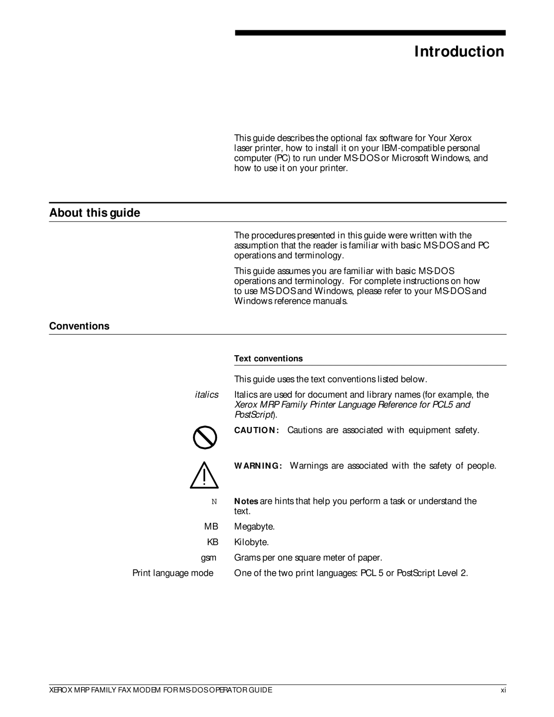 Xerox 4219/MRP, 4230/MRP, 4220/MRP manual Introduction, About this guide, Conventions, Text conventions 