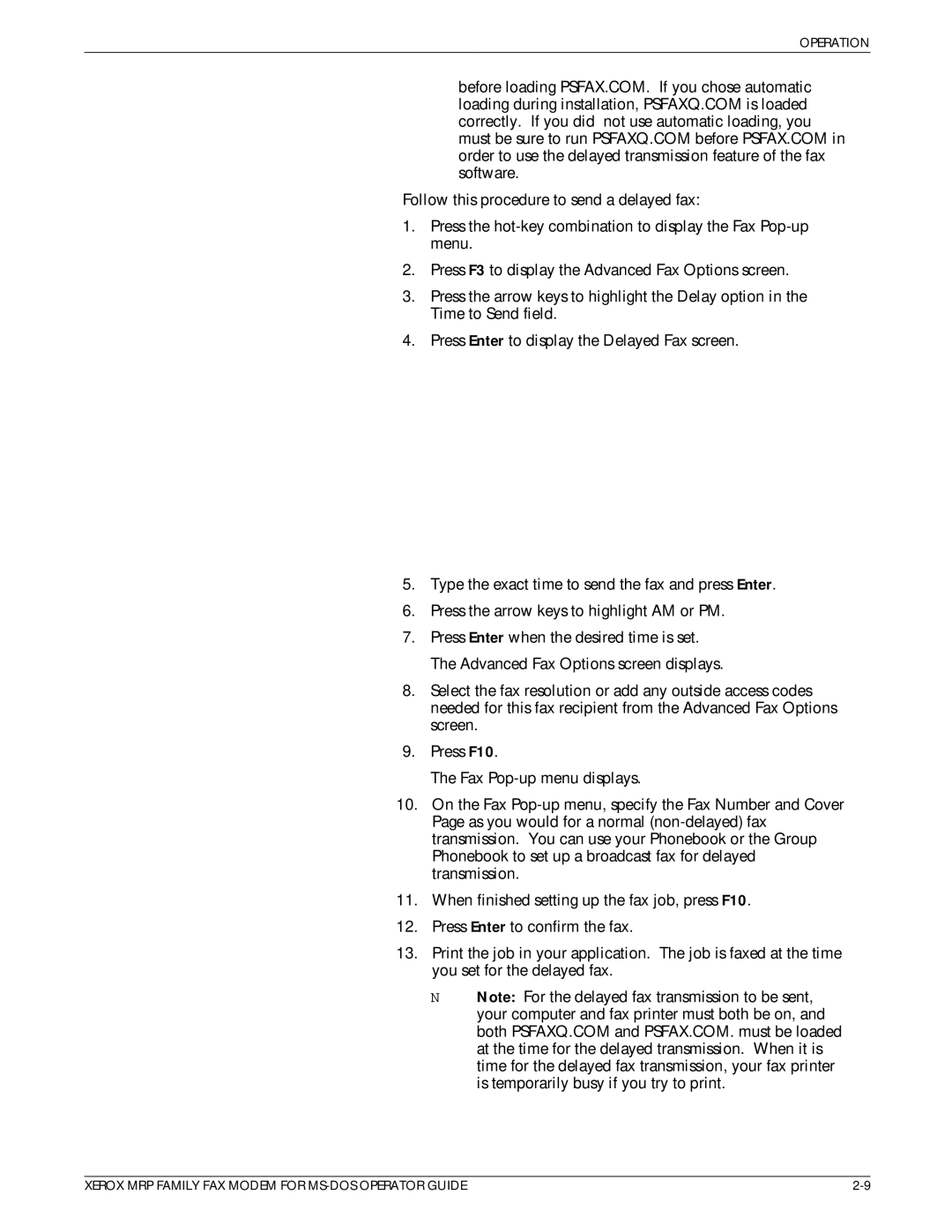 Xerox 4219/MRP, 4230/MRP, 4220/MRP manual Operation 