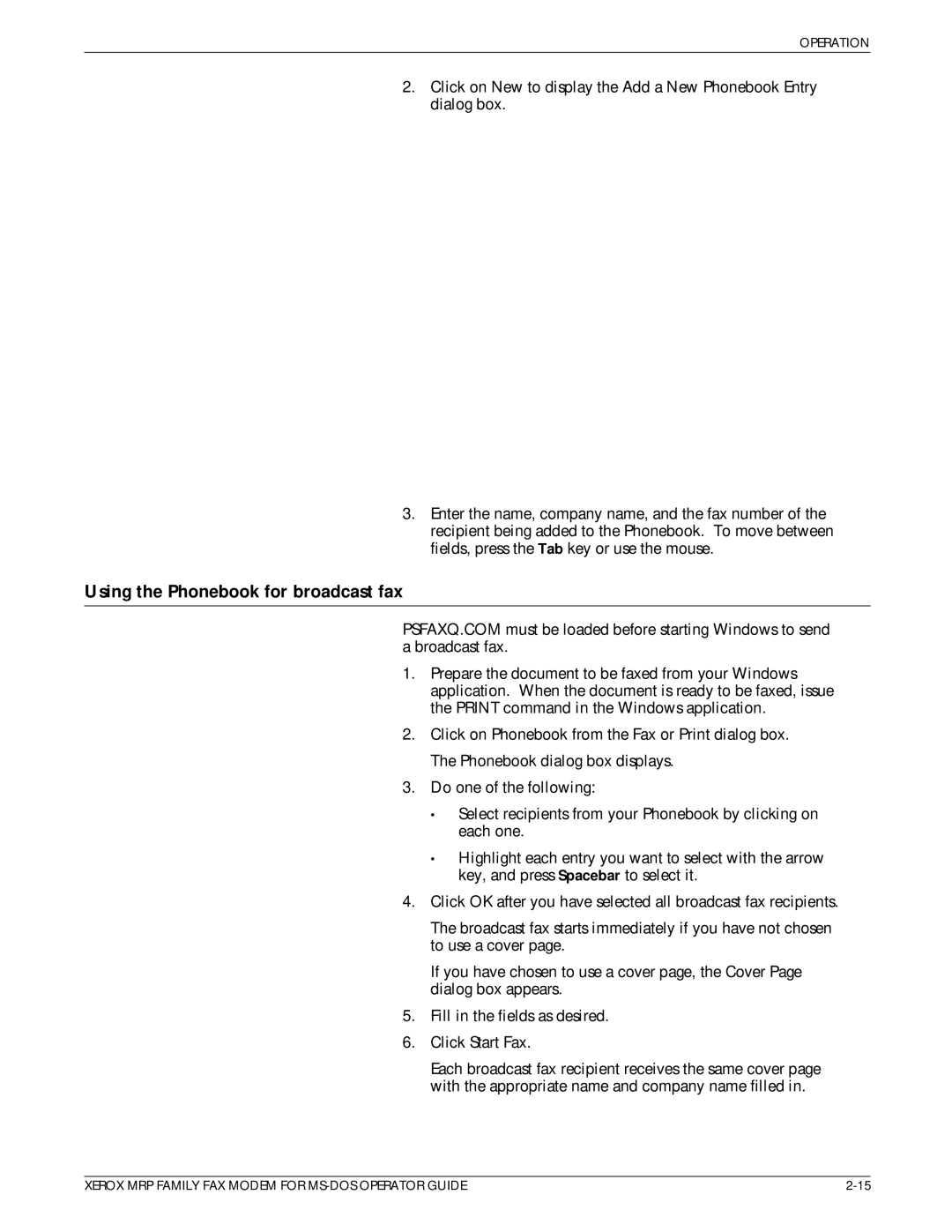 Xerox 4219/MRP, 4230/MRP, 4220/MRP manual Using the Phonebook for broadcast fax 