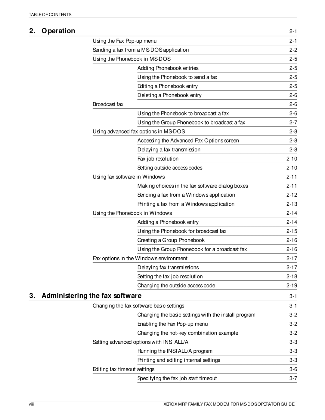 Xerox 4219/MRP, 4230/MRP, 4220/MRP manual Operation, Administering the fax software 