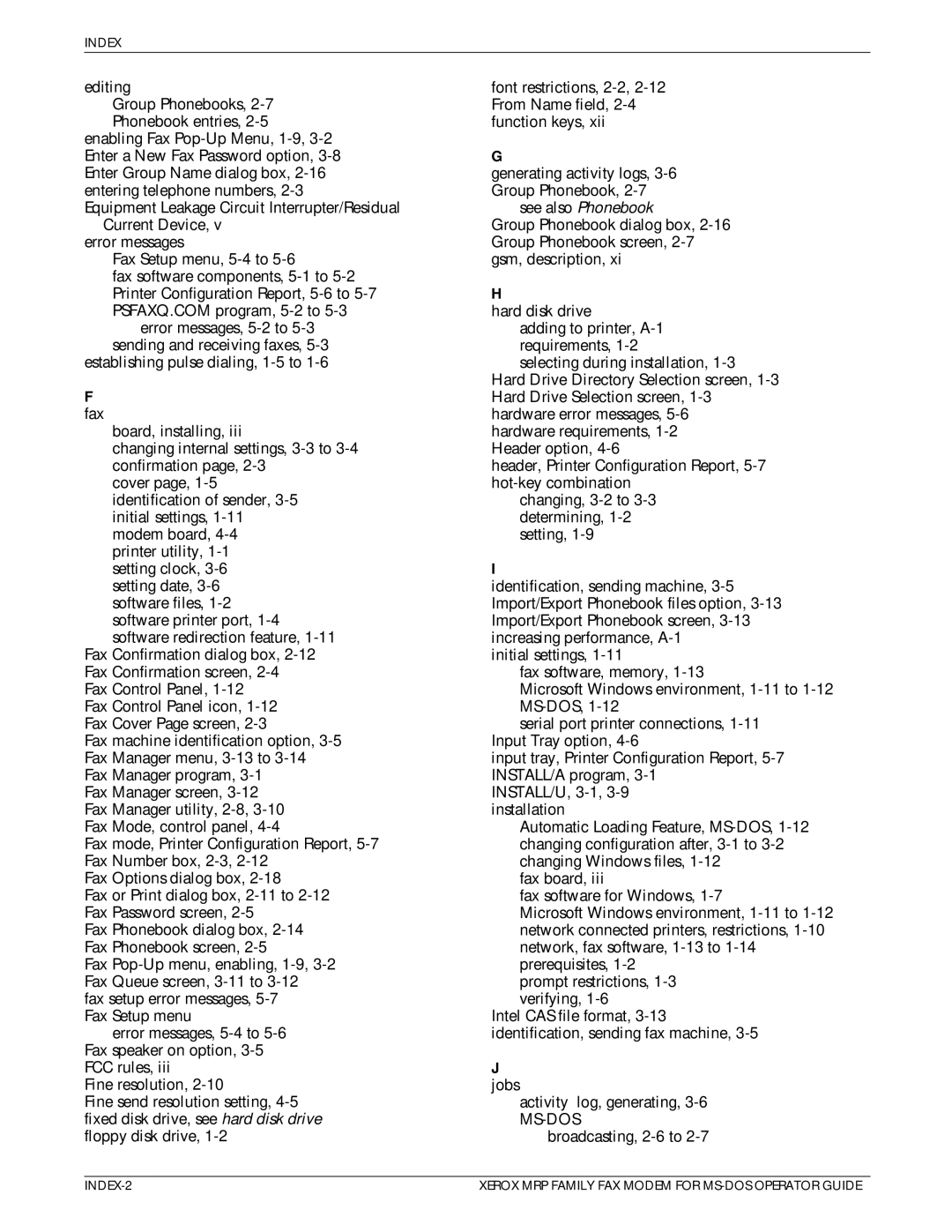 Xerox 4219/MRP, 4230/MRP, 4220/MRP manual Fax 