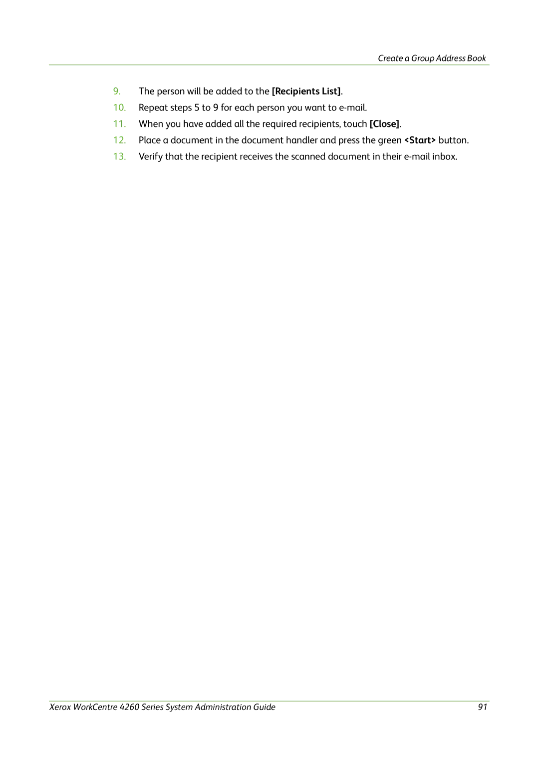 Xerox 4260 Series manual Create a Group Address Book 