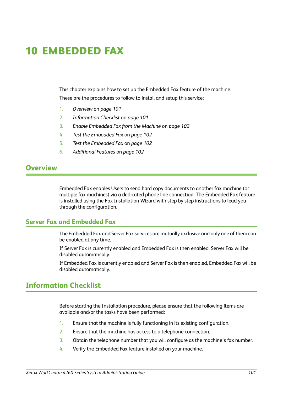 Xerox 4260 Series manual Embedded Fax, Overview 