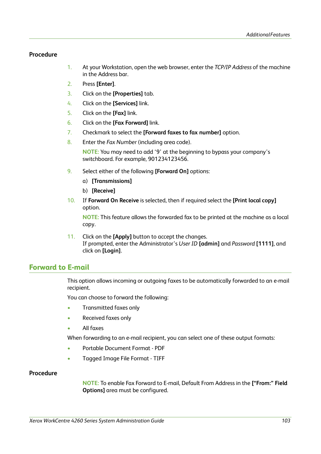 Xerox 4260 Series manual Forward to E-mail, Transmissions Receive 