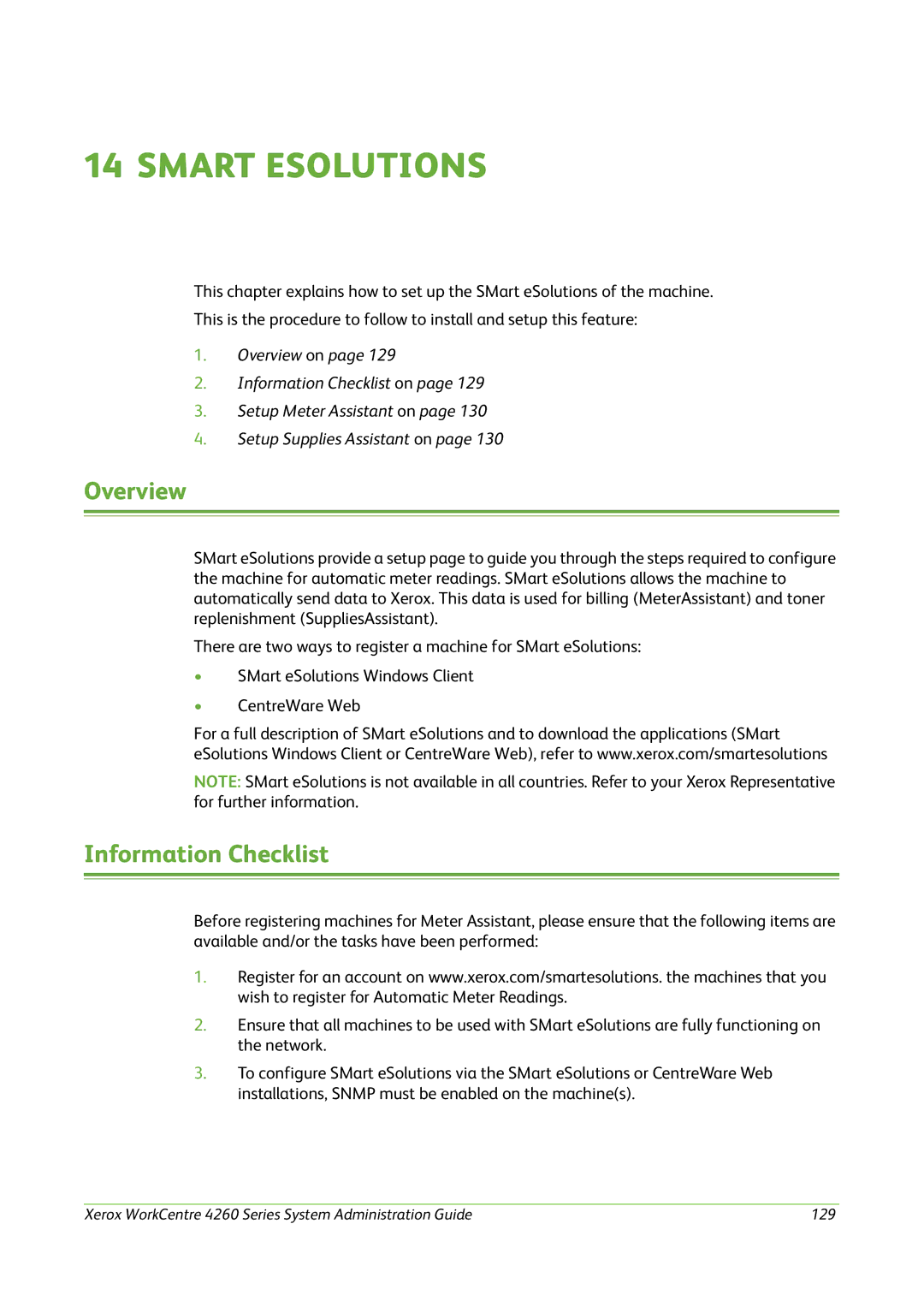 Xerox 4260 Series manual SMart eSolutions, Overview 