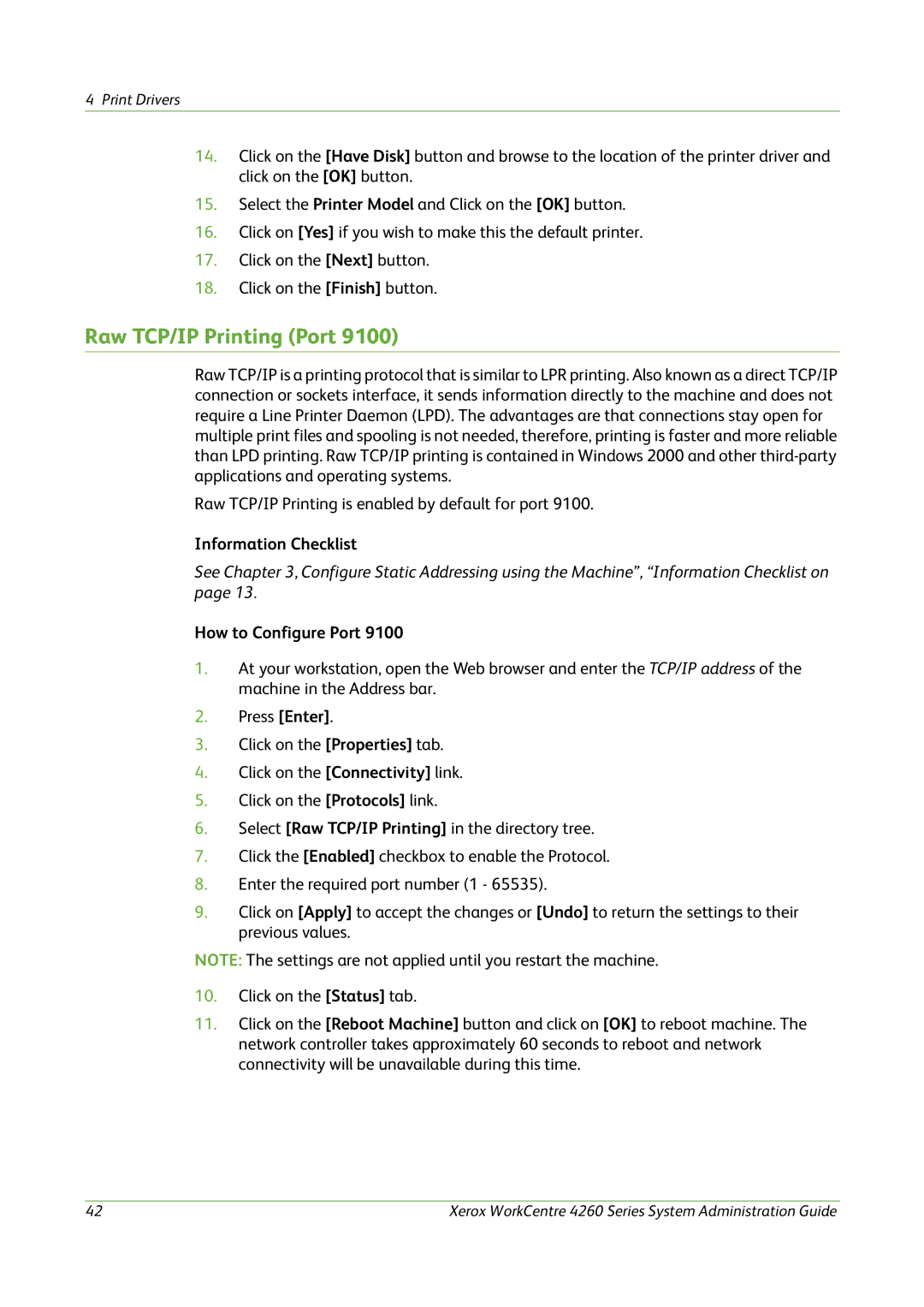 Xerox 4260 Series manual Raw TCP/IP Printing Port, How to Configure Port 