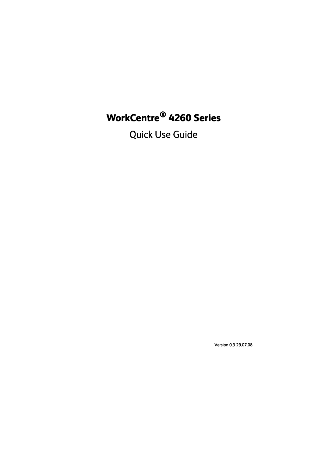Xerox 4260C manual WorkCentre 4260 Series, Quick Use Guide 