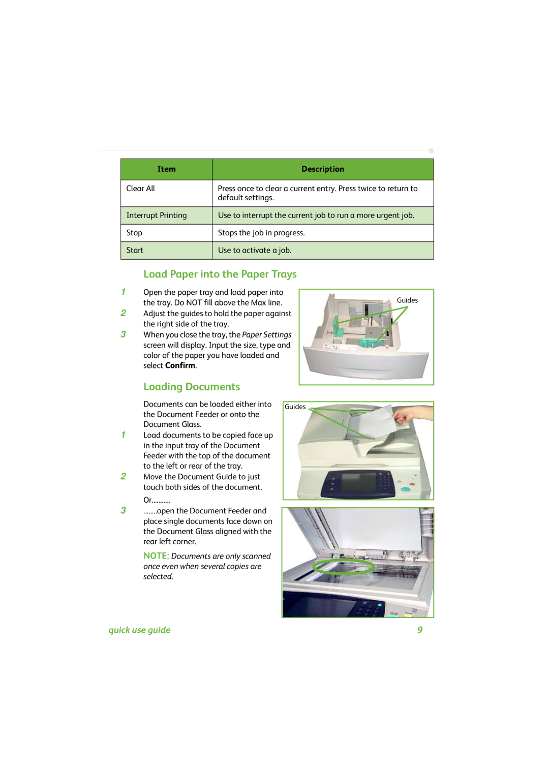 Xerox 4260C manual Load Paper into the Paper Trays, Loading Documents 