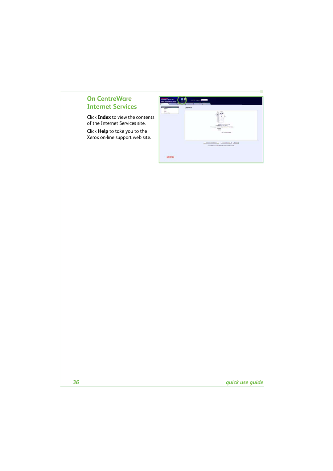 Xerox 4260C manual On CentreWare Internet Services 