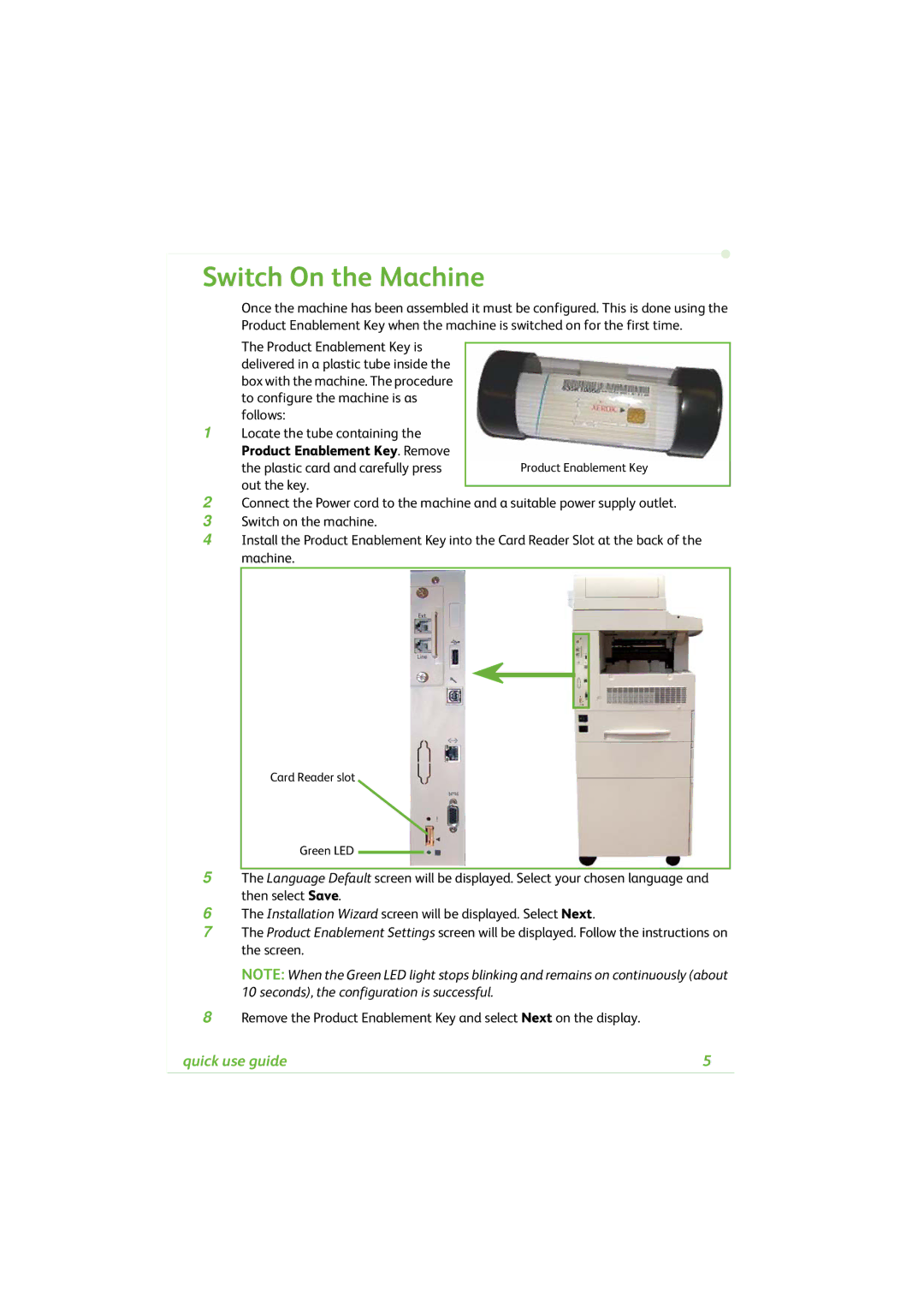 Xerox 4260C manual Switch On the Machine 