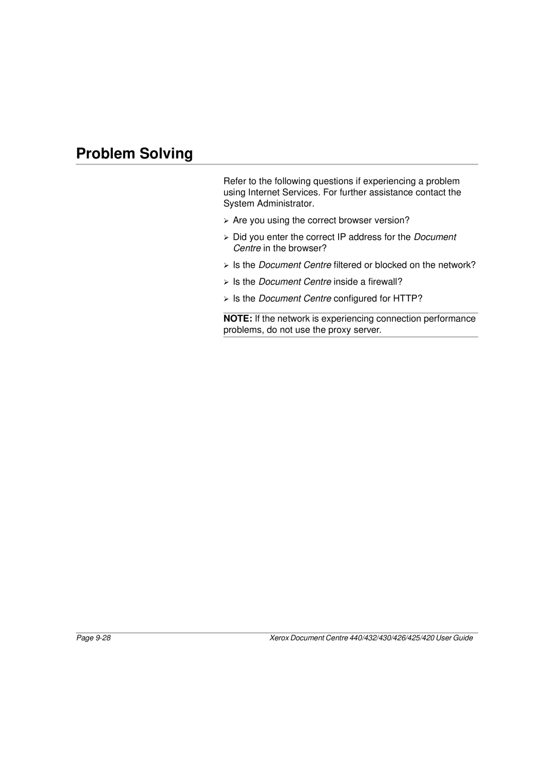 Xerox 440, 432, 430, 426, 425, 420 manual Problem Solving 