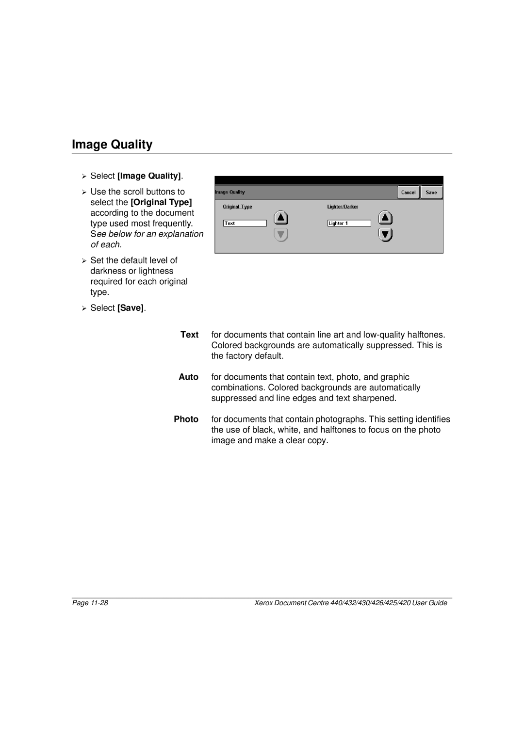 Xerox 440, 432, 430, 426, 425, 420 manual Image Quality 