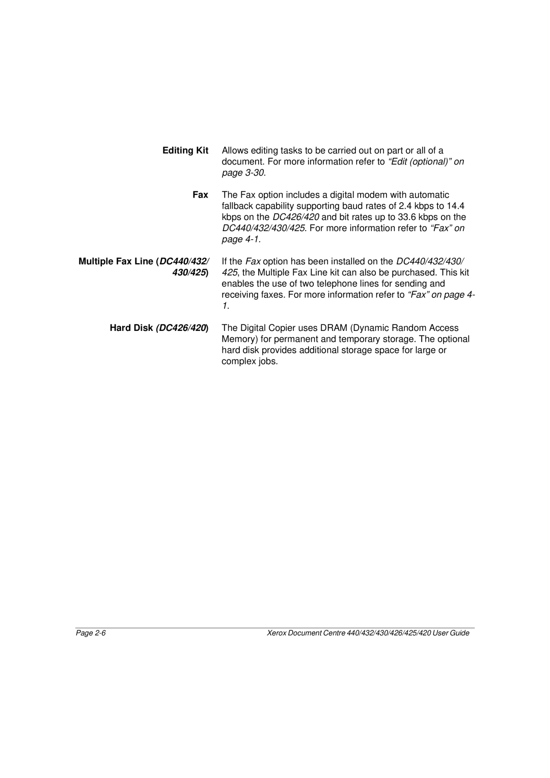 Xerox manual Xerox Document Centre 440/432/430/426/425/420 User Guide 