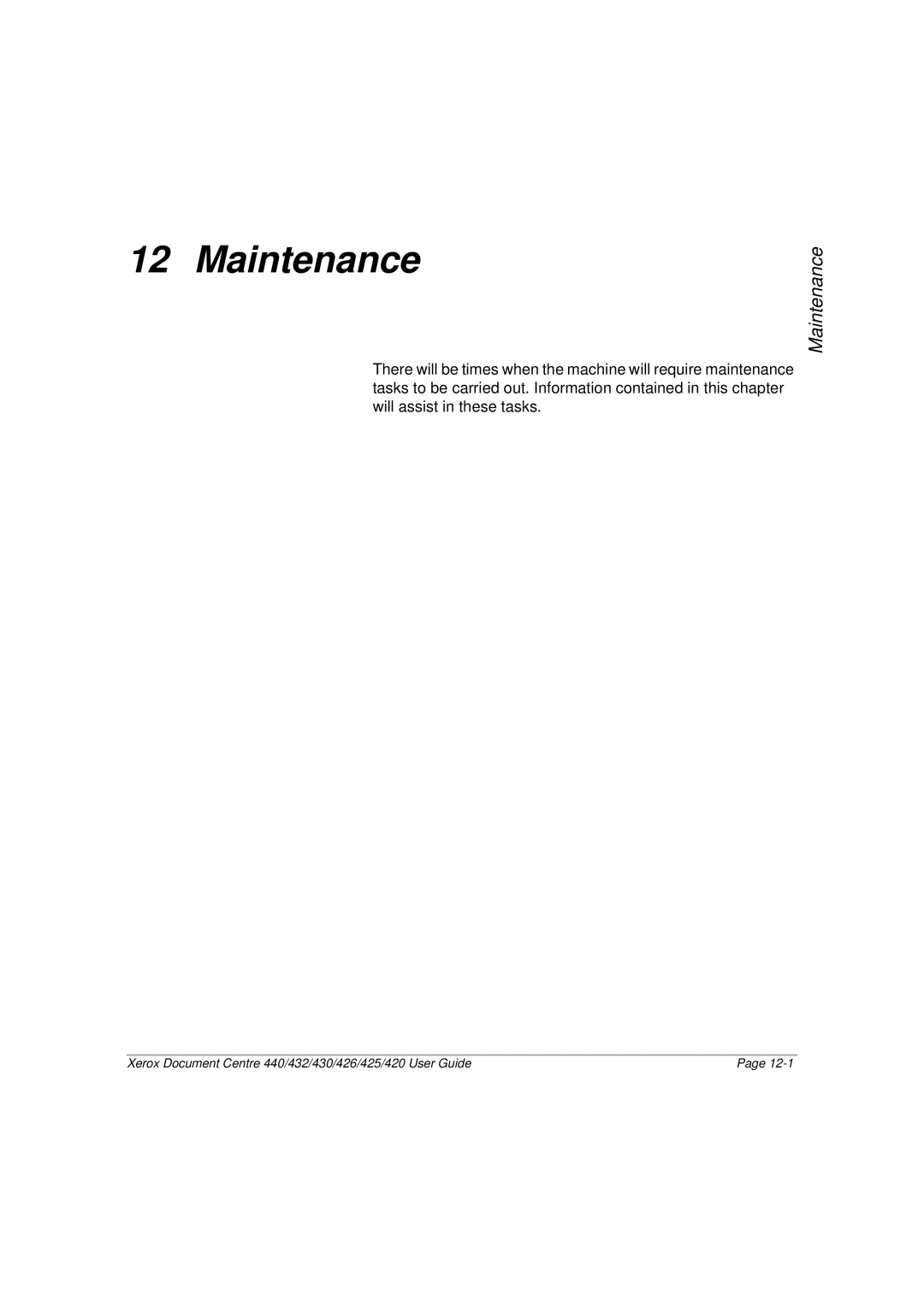 Xerox 432, 440, 430, 426, 425, 420 manual Maintenance 