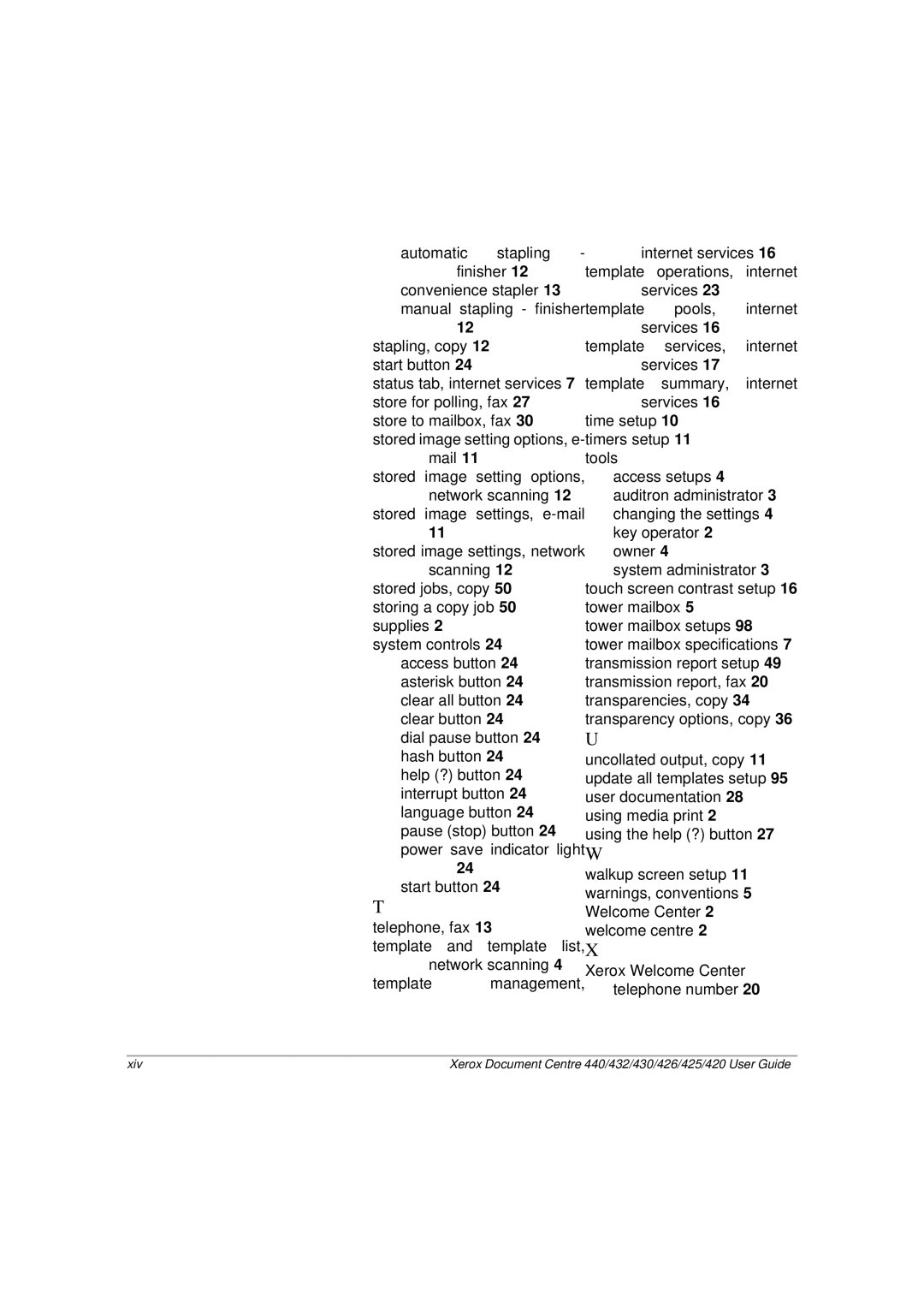 Xerox 425, 440, 432, 430, 426, 420 manual Xiv 