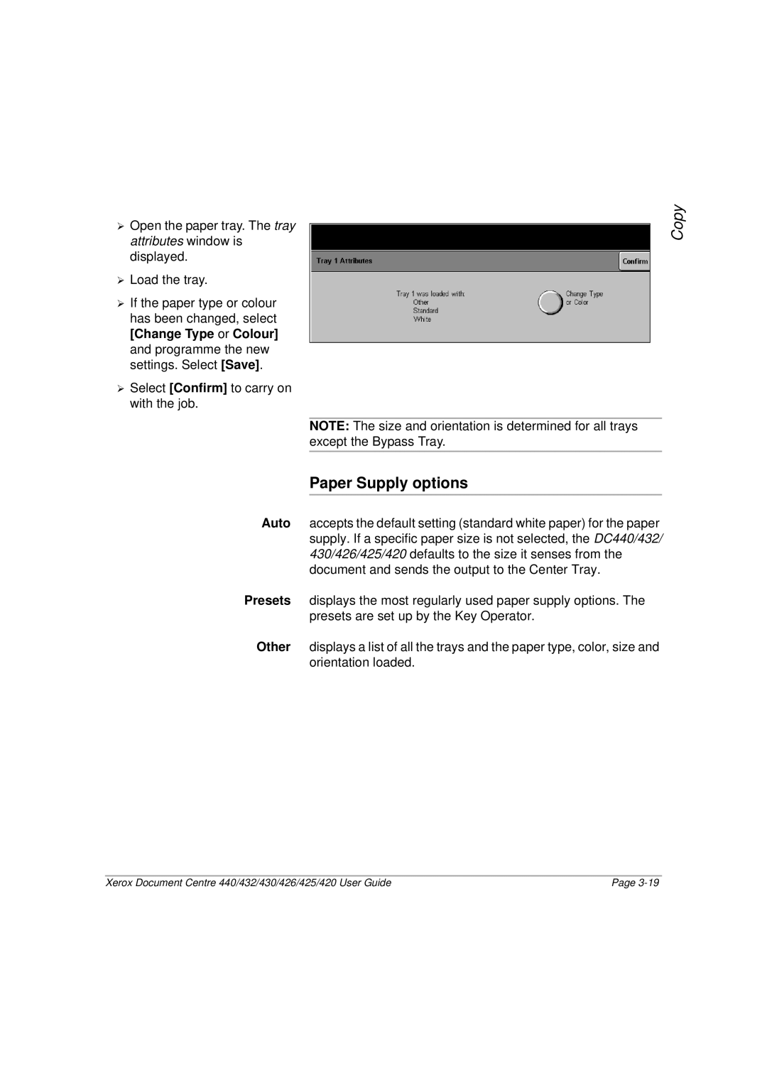 Xerox 432, 440, 430, 426, 425, 420 manual Paper Supply options 