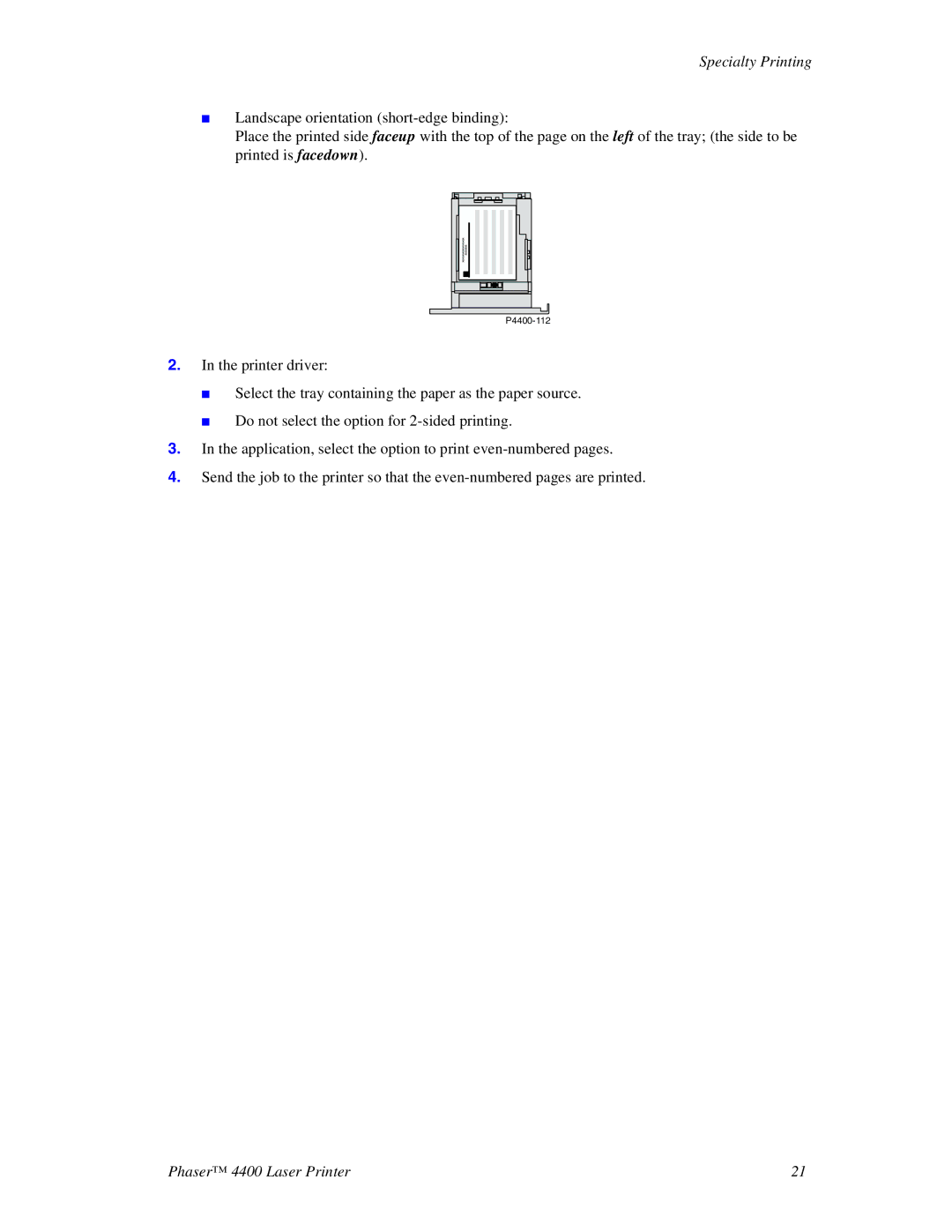 Xerox manual P4400-112 