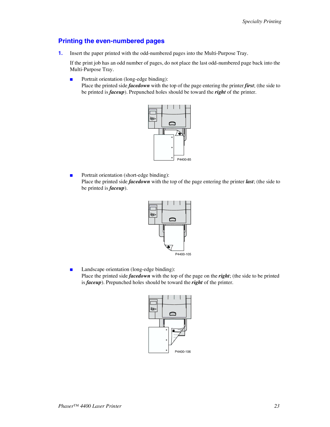 Xerox manual P4400-85 