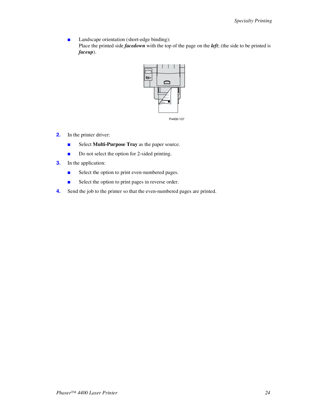 Xerox manual P4400-107 