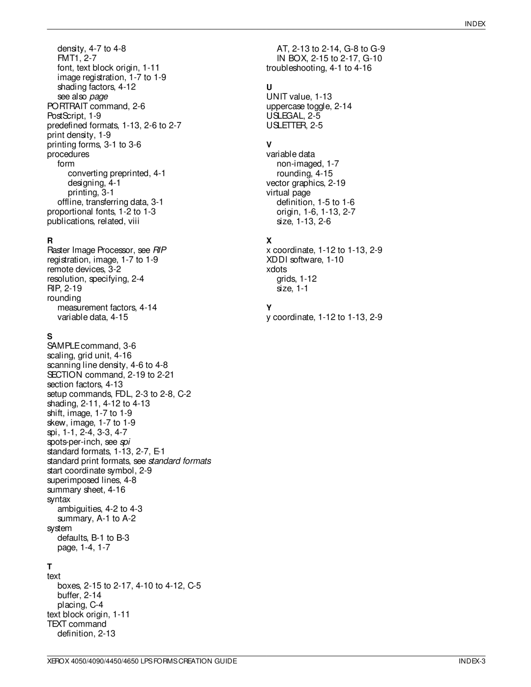 Xerox 4650, 4450 manual Predefined formats, 1-13, 2-6 to 