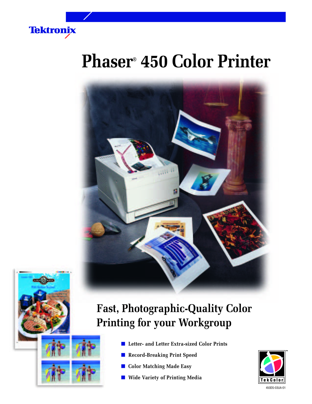 Xerox manual Phaser 450 Color Printer, Letter- and Letter Extra-sizedColor Prints, Record-BreakingPrint Speed 