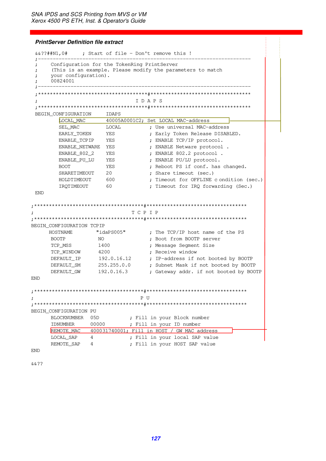 Xerox 4500 ps eth instruction manual 127 