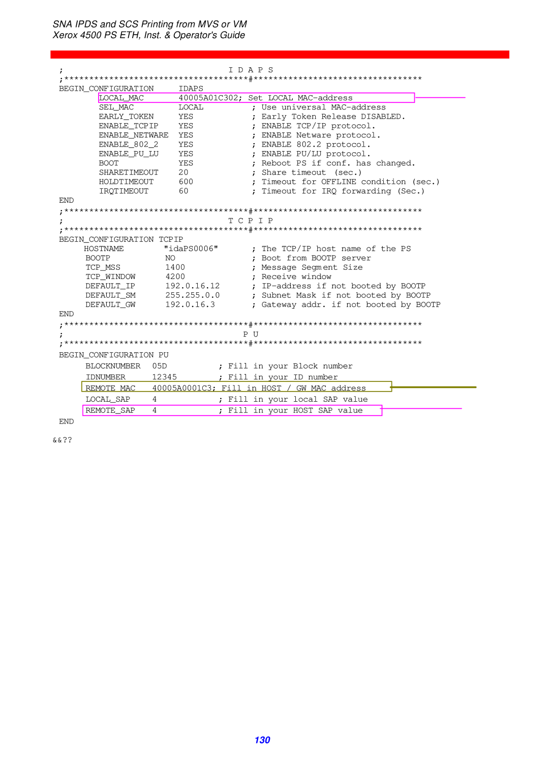 Xerox 4500 ps eth instruction manual 130 