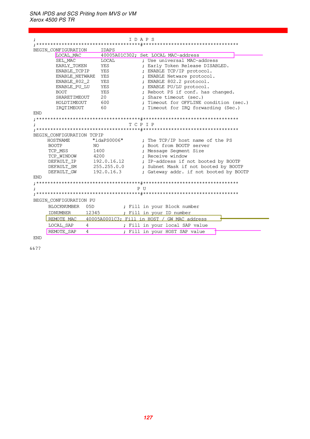 Xerox 4500 PS TR instruction manual 127 