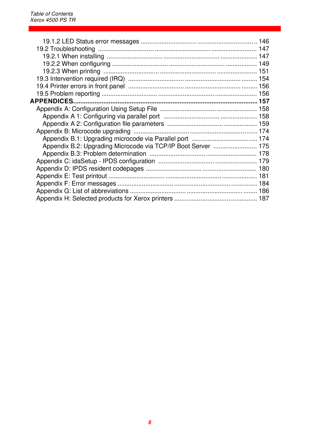 Xerox 4500 PS TR instruction manual Appendices, 157 