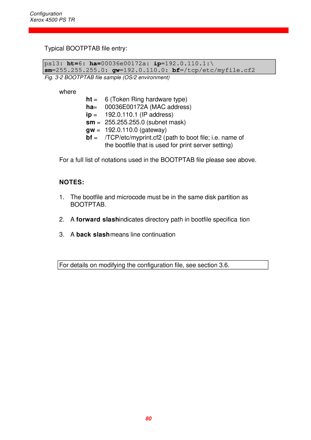 Xerox 4500 PS TR instruction manual Bootptab 