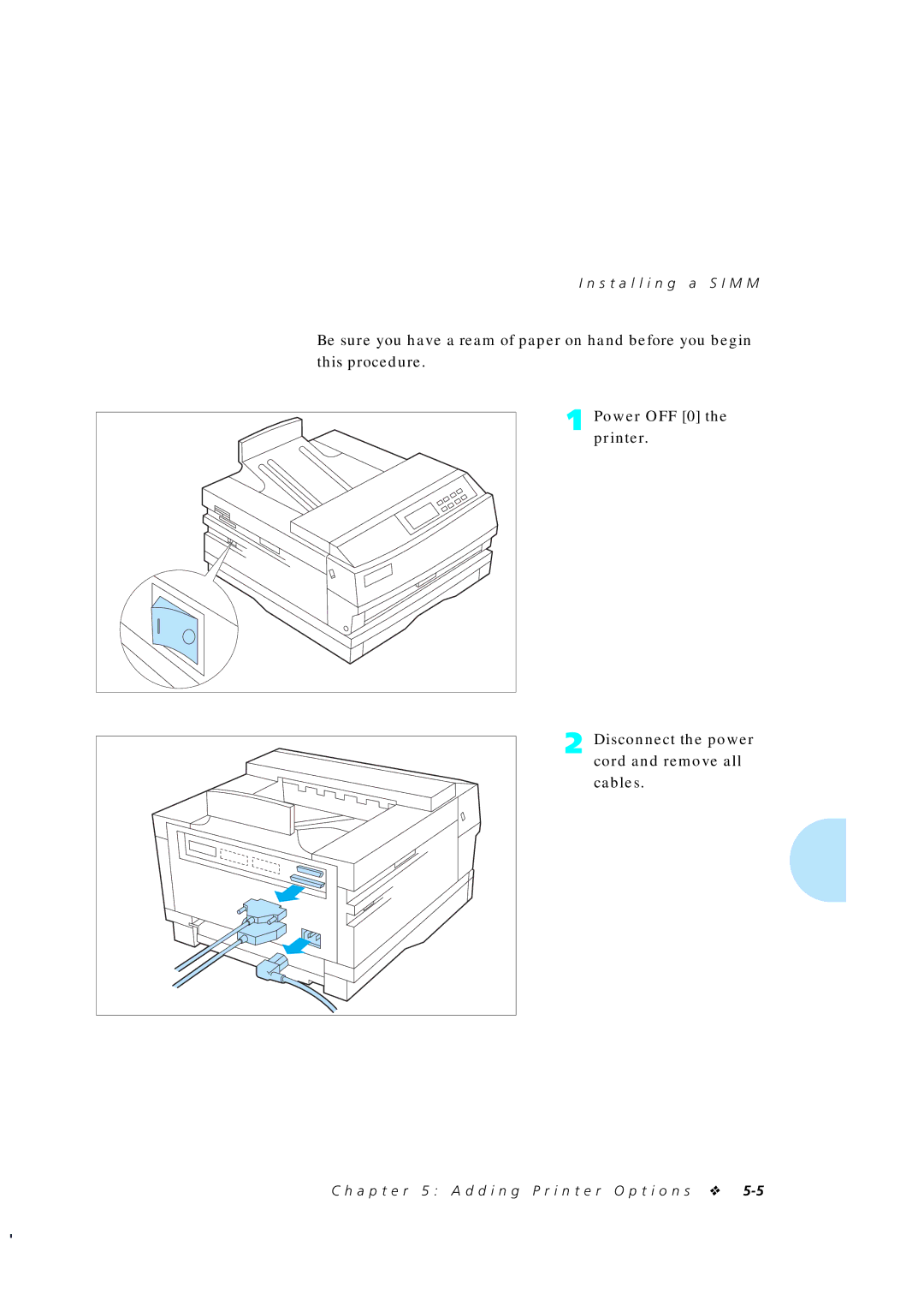 Xerox 4510/4510ps, 4505/4505ps manual Install i n g a S I M M 