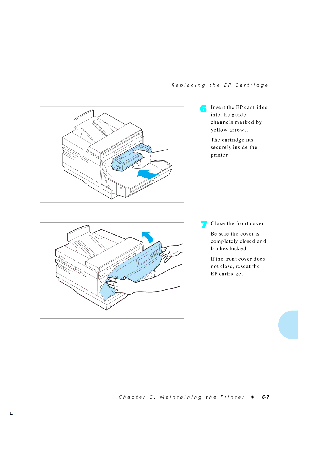 Xerox 4510/4510ps, 4505/4505ps manual Close the front cover, E E P C a r t r i d g e 