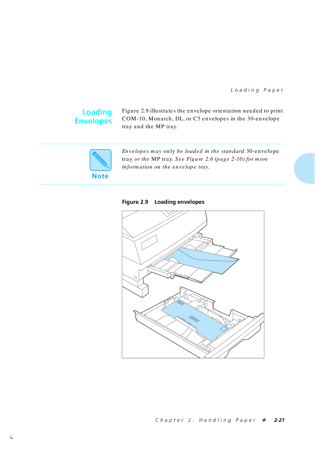 Xerox 4510/4510ps, 4505/4505ps manual Loading Envelopes 