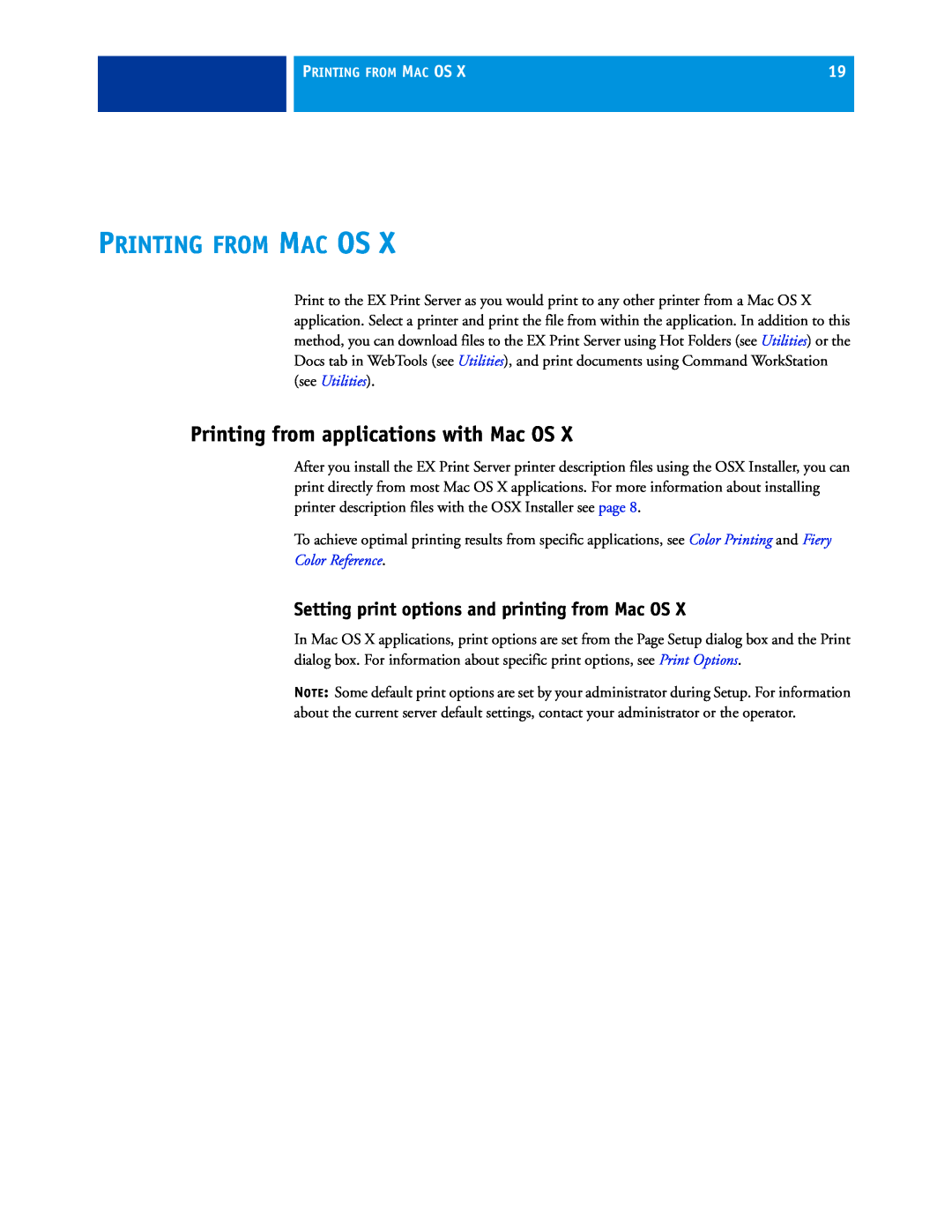 Xerox 45069888 manual Printing From Mac Os, Printing from applications with Mac OS, Color Reference 