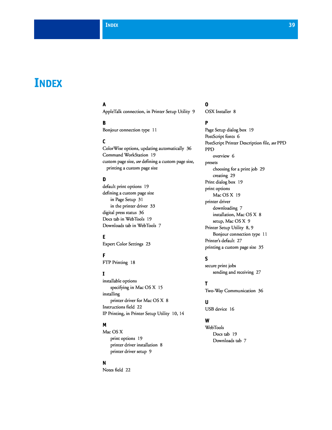 Xerox 45069888 manual Index 