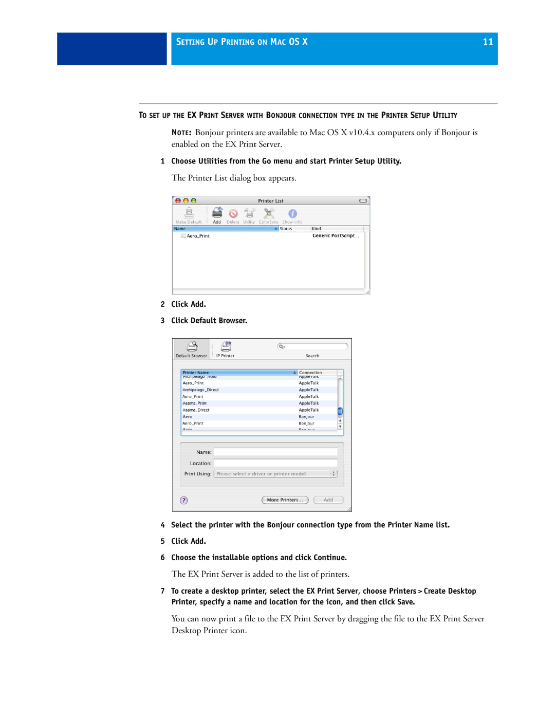 Xerox 45069888 manual Printer List dialog box appears 