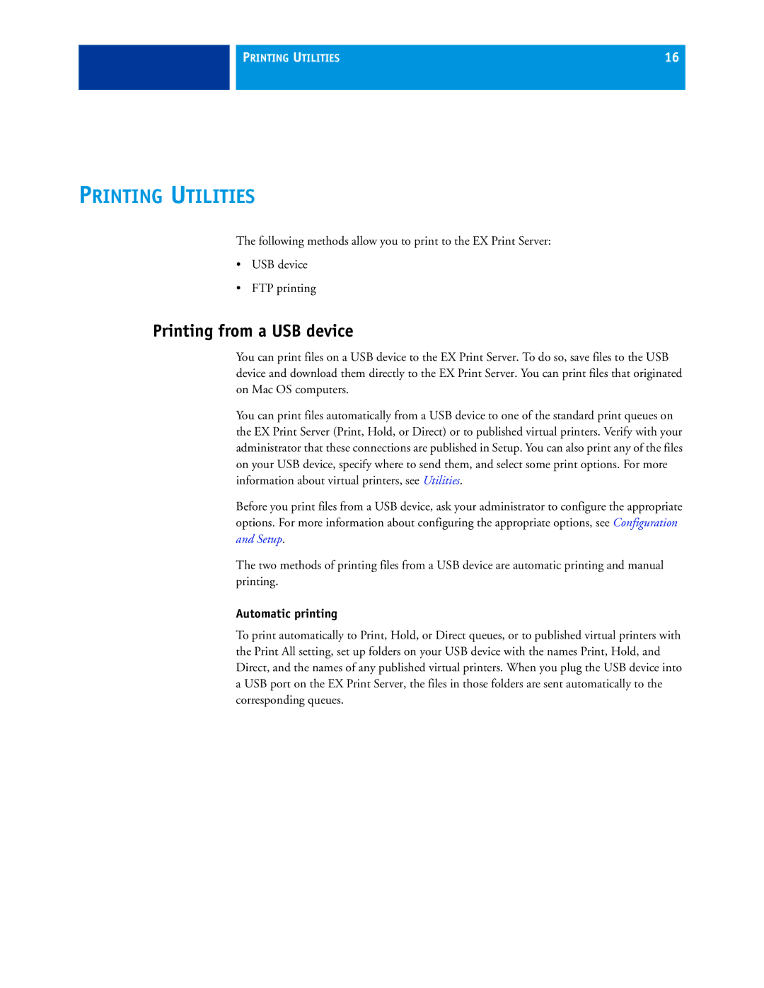 Xerox 45069888 manual Printing Utilities, Printing from a USB device 