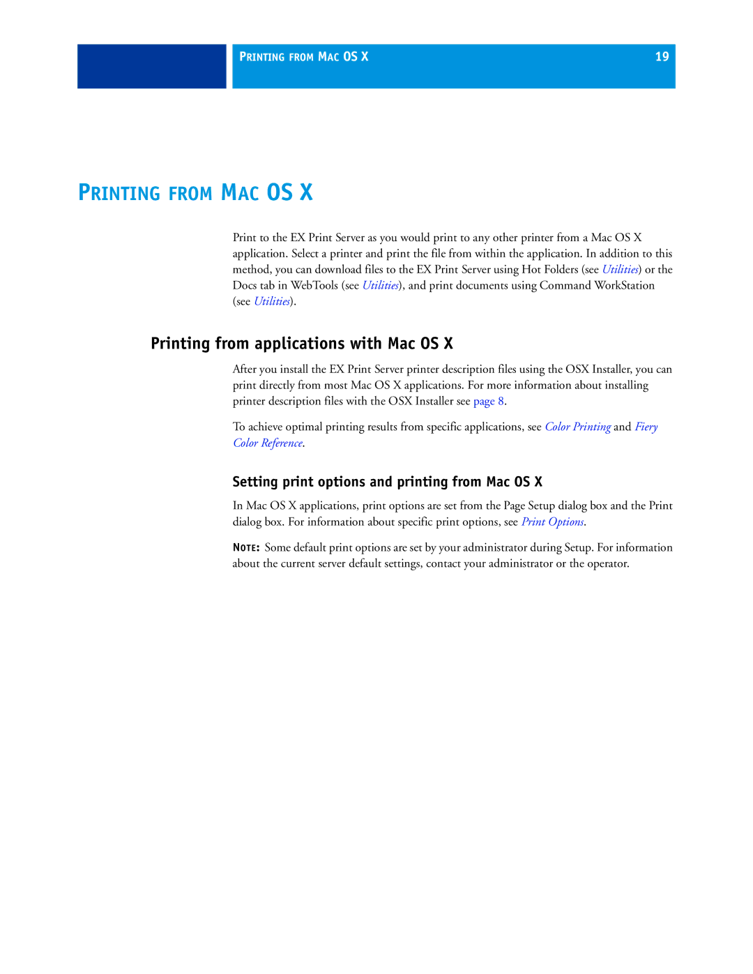 Xerox 45069888 manual Printing from MAC OS, Printing from applications with Mac OS 