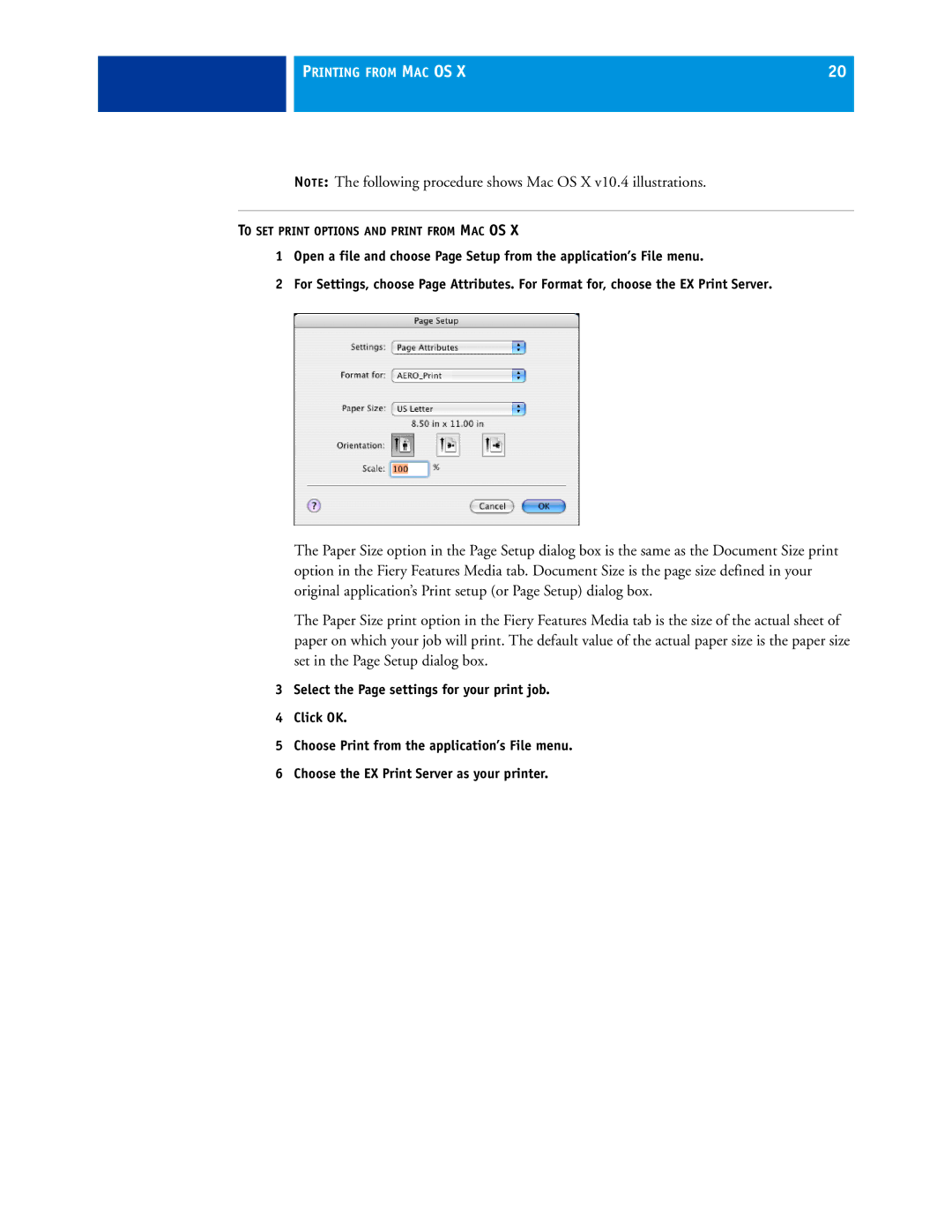 Xerox 45069888 manual To SET Print Options and Print from MAC OS 