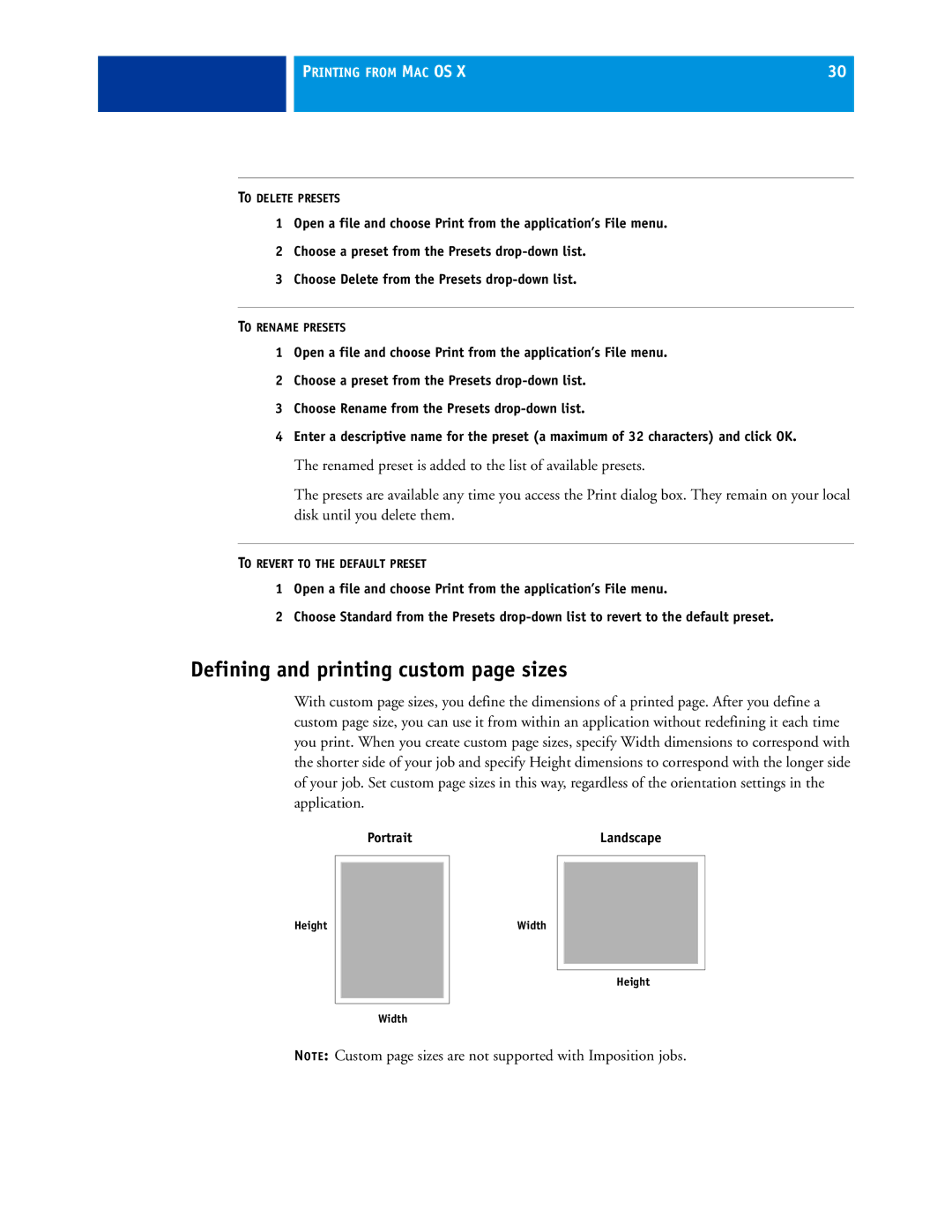 Xerox 45069888 manual Defining and printing custom page sizes 