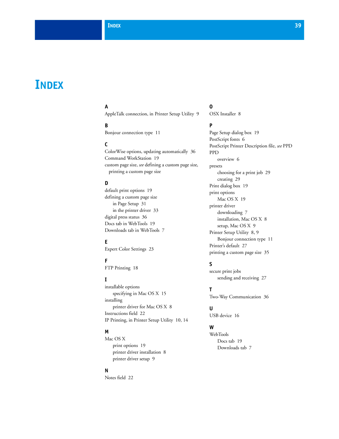 Xerox 45069888 manual Index 