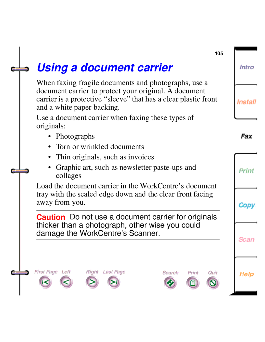 Xerox 450c manual Using a document carrier 